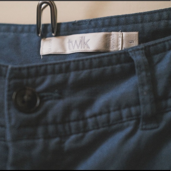 High-waisted blue-grey pants - Picture 2 of 4